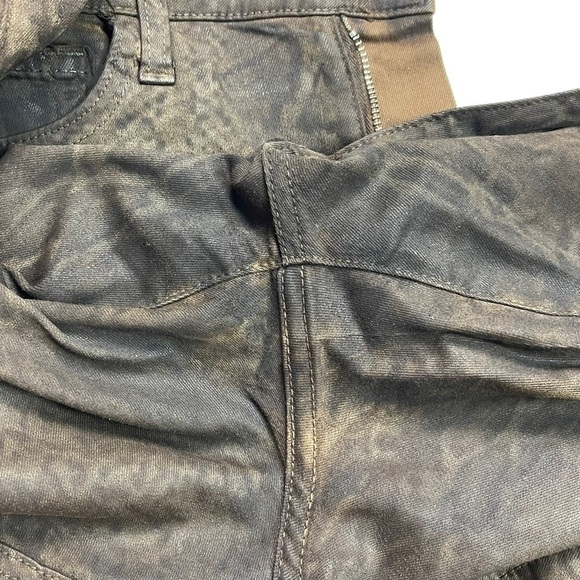 JOE'S COATED SNAKESKIN CHESTNUT BROWN SKINNY ANKLE JEANS - Picture 9 of 15